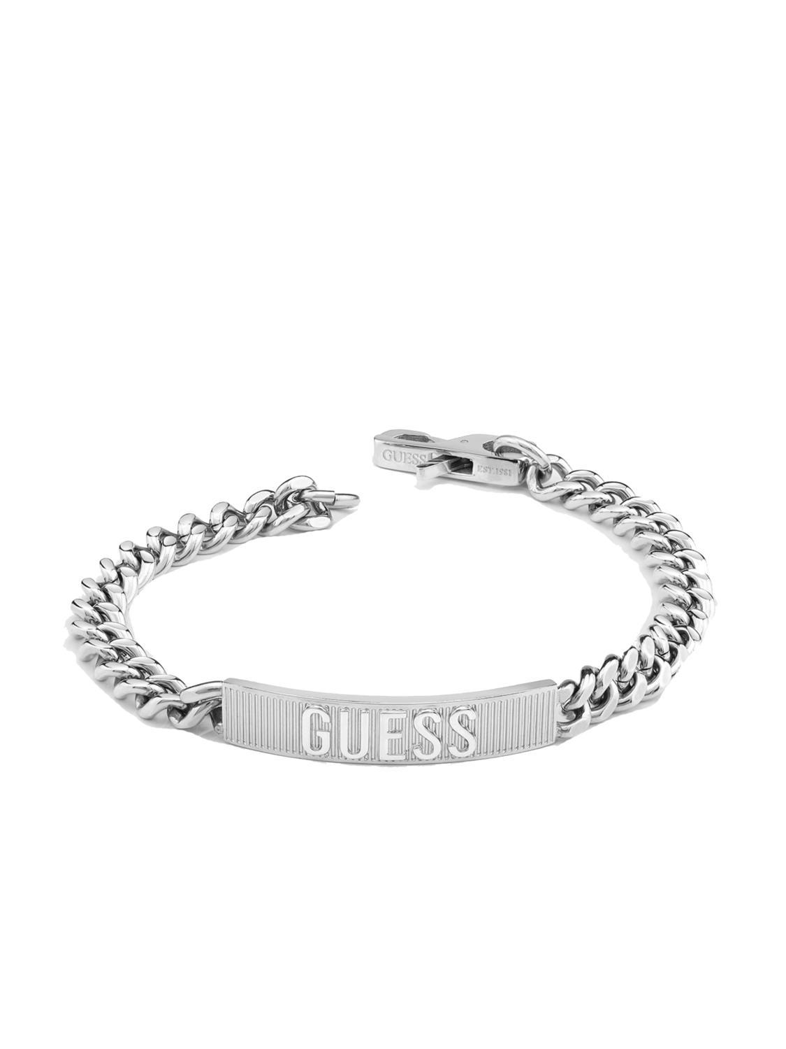 Silver-Tone Rhinestone Logo Bangle Bracelet | GUESS Factory