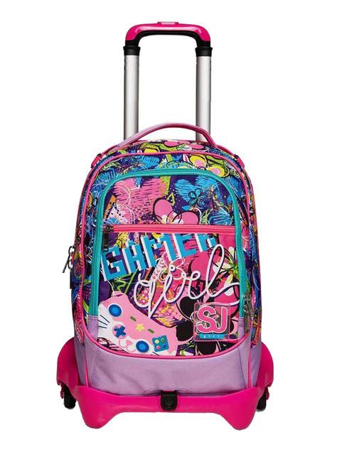 SJGANG GLEAMLED GIRL JACK Trolley backpack 3 in 1, detachable cacti flower - Backpack trolleys