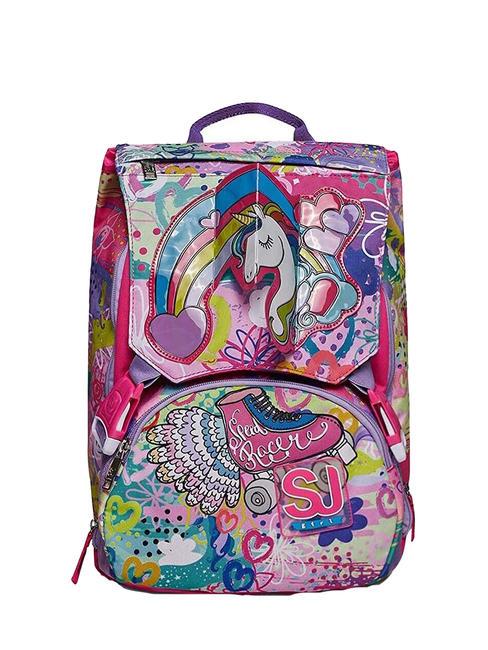 SJGANG MAGICFLIP GIRL  Expandable backpack BLACK STRIPED FOREST - Backpacks & School and Leisure