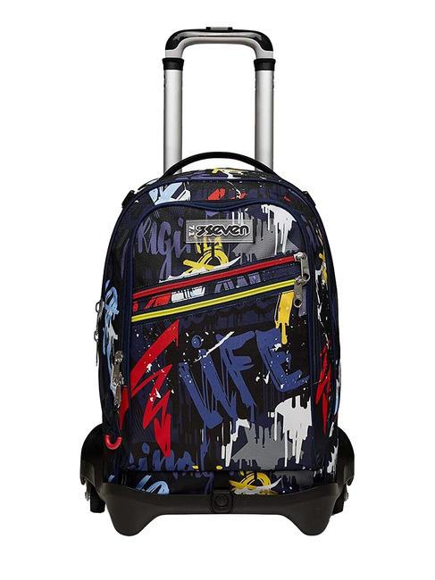 SEVEN JACK SPRAY WALL Backpack with detachable trolley Bluedeep - Backpack trolleys