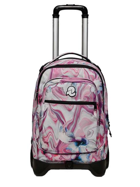 INVICTA NEW WAY NEW PLUG Fantasy Backpack with detachable trolley marble flower - Backpack trolleys