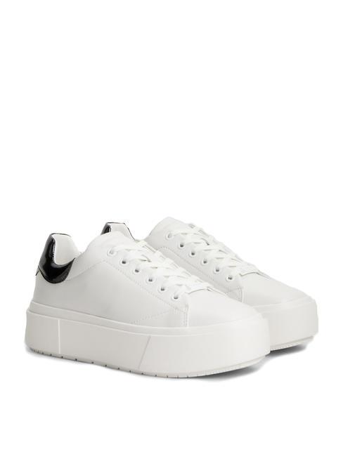 CALVIN KLEIN SQUARED FLATFORM Leather sneakers white / black - Women’s shoes