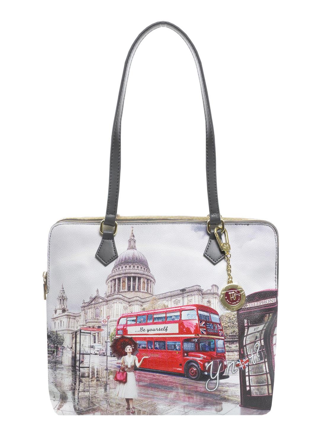 Ynot Yesbag Triple Compartment Tote Bag London Rainbow Buy At