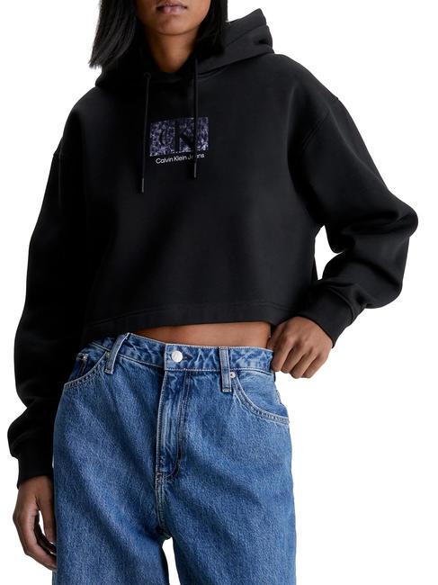 CALVIN KLEIN CK JEANS PRINTED BOX Hoodie Ck Black - Women's Sweatshirts