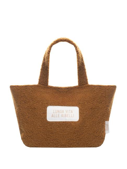 MINIPA' TEDDY COLLECTION Fur effect tote bag brown - Kids bags and accessories