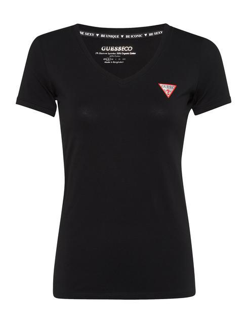 GUESS MINI TRIANGLE V-neck T-shirt jetbla - T-shirt