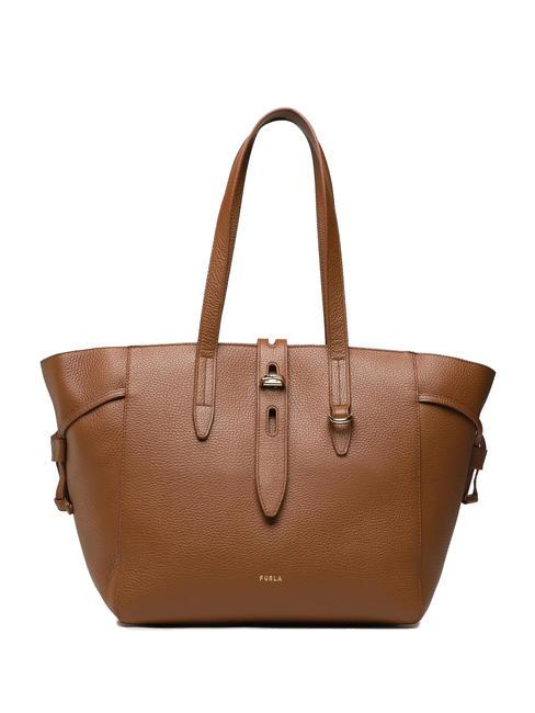 FURLA NET Medium leather shopping bag cognac - Women’s Bags