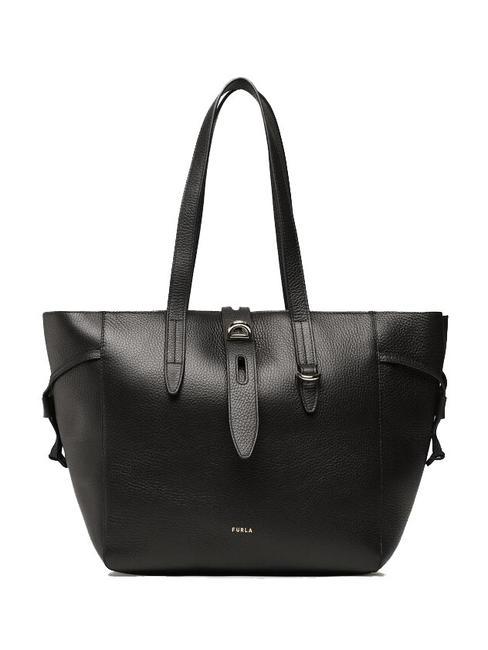 FURLA NET Medium leather shopping bag Black - Women’s Bags