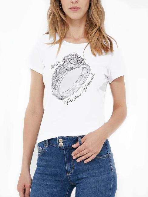 LIUJO RING Glitter T-Shirt white ring liujo - T-shirt