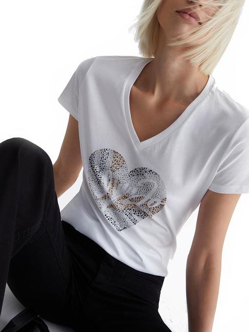 LIUJO DIAMOND eco-friendly Glitter T-Shirt bco liujo heart - T-shirt