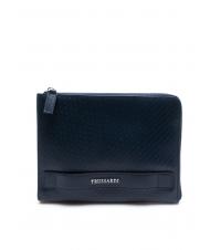 TRUSSARDI CAMPIONARIO Printed leather carry-all bag blue - Sachets & Travels Cases - 1