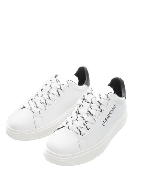 LOVE MOSCHINO BOLD40 Leather sneakers White black - Women’s shoes