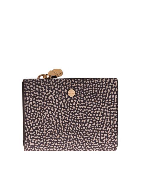 BORBONESE CLASSICA Small coin purse wallet OP / NATURAL / BLACK - Women’s Wallets