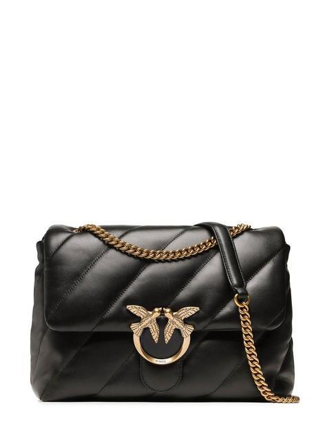 PINKO BIG LOVE PUFF Nappa leather bag black-antique gold - Women’s Bags