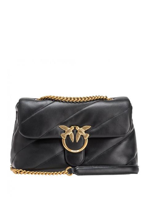 PINKO CLASSIC LOVE PUFF Nappa leather bag black-antique gold - Women’s Bags