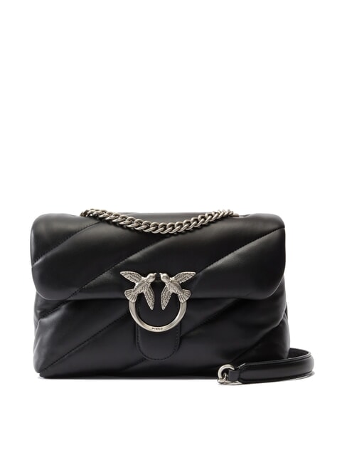 PINKO CLASSIC LOVE PUFF Nappa leather bag black-old silver - Women’s Bags