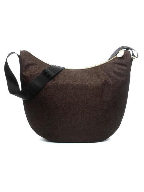 BORBONESE LUNA BAG MEDIUM LUNA Hobo bag, Medium dark brown/black - Women’s Bags