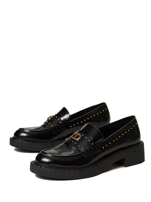 TWINSET STUDS Leather moccasin black - Women’s shoes