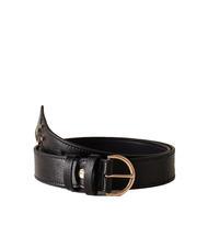 BORBONESE QUARTER Round buckle leather belt - Belts