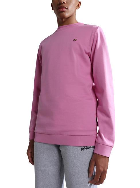 NAPAPIJRI K BALIS Cotton micro flag crewneck sweatshirt pink cyclam p91 - Baby Sweatshirt