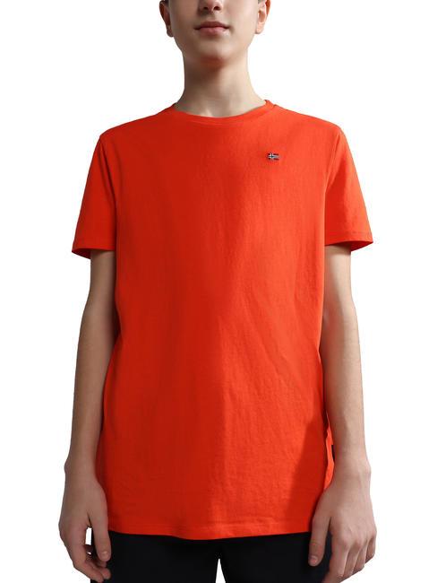 NAPAPIJRI K SALIS SS 2 Cotton T-shirt with micro flag red cherry r05 - Child T-shirt