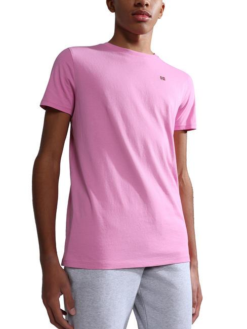 NAPAPIJRI K SALIS SS 2 Cotton T-shirt with micro flag pink cyclam p91 - Child T-shirt