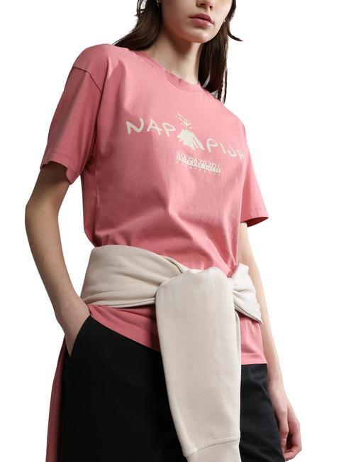 NAPAPIJRI S-MORENO Cotton T-shirt pink unltd ss23 - T-shirt