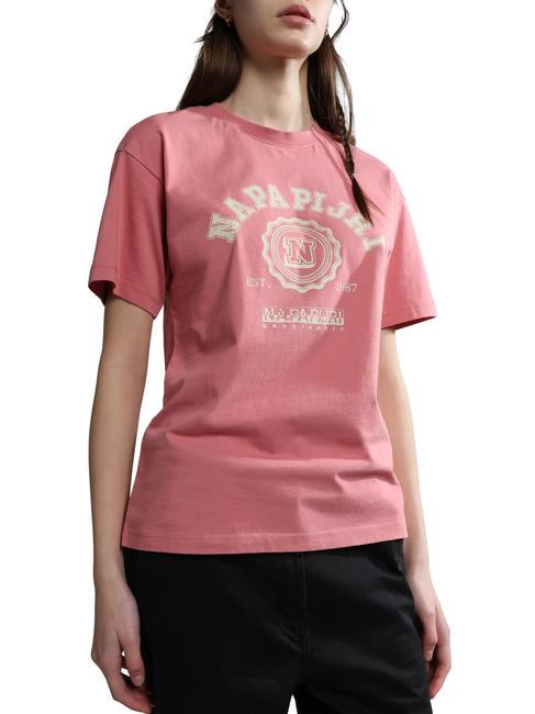 NAPAPIJRI S-MORENO Cotton T-shirt pink lulu - T-shirt