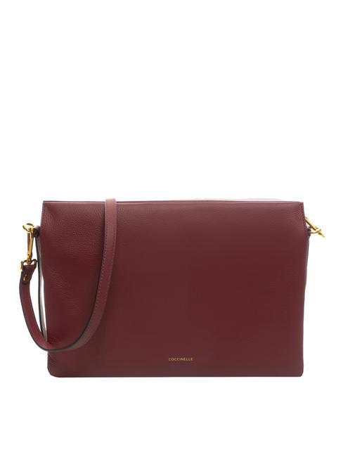 COCCINELLE BOHEME Handbag, with shoulder strap, in leather garnet r/pulp p - Women’s Bags