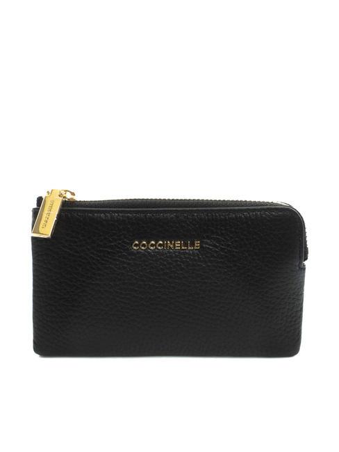 COCCINELLE METALLIC SOFT Envelope coin purse Black - Women’s Wallets