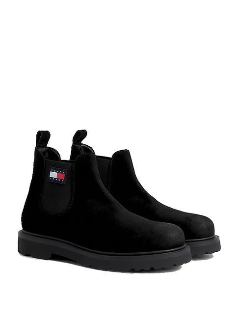 TOMMY HILFIGER TOMMY JEANS Chelsea Suede leather boots BLACK - Men’s shoes