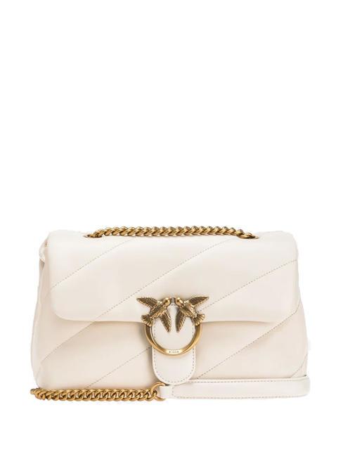 PINKO MINI LOVE BAG Nappa bag silk white-antique gold - Women’s Bags