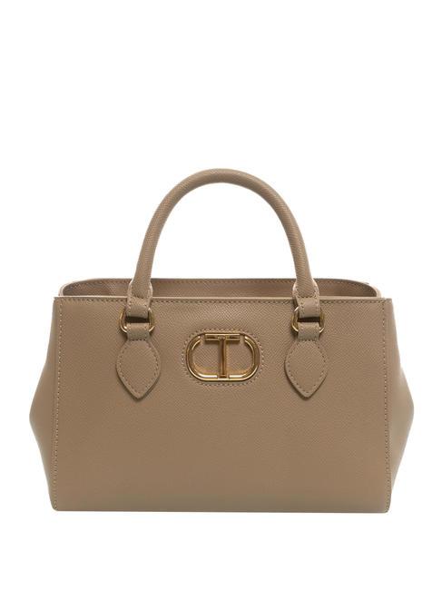 TWINSET OVAL T Handbag with shoulder strap light taupe - Women’s Bags