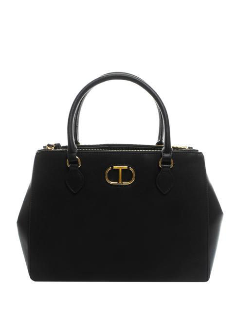 TWINSET OVAL T Tote bag with shoulder strap black - Women’s Bags