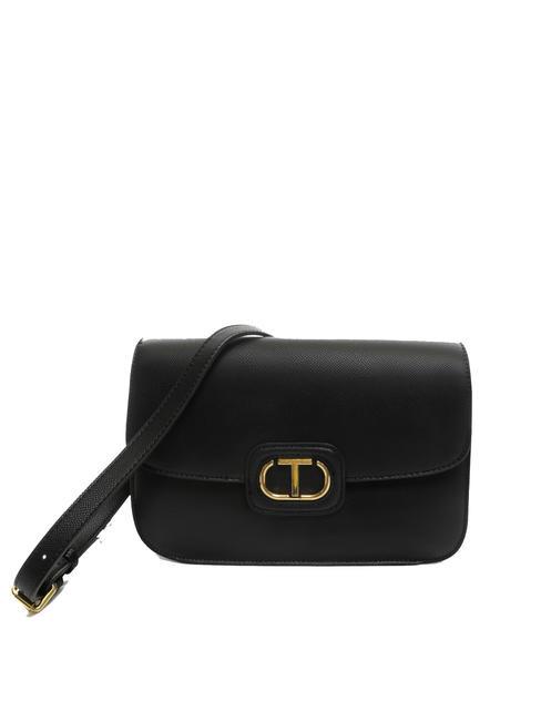 TWINSET OVAL T Shoulder bag with flap black - Women’s Bags