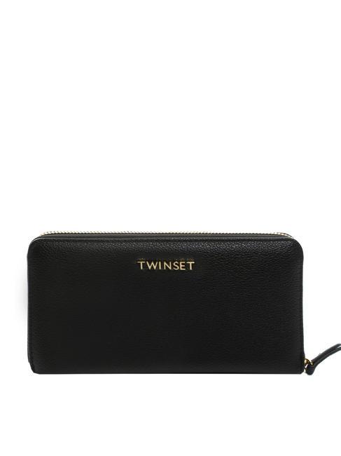 TWINSET NEW OVAL T Large leather wallet black - Women’s Wallets