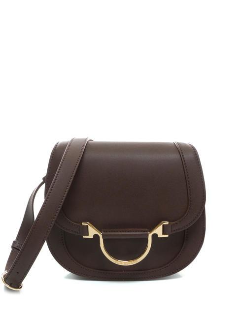 BORBONESE OVAL T Shoulder bag with flap chocolate - Women’s Bags