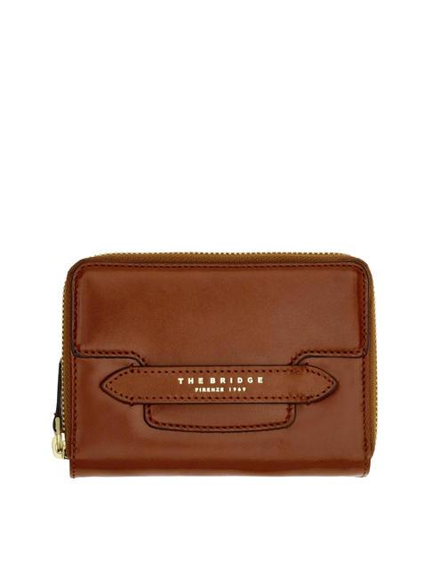 THE BRIDGE LUCREZIA Compact leather wallet BROWN - Women’s Wallets