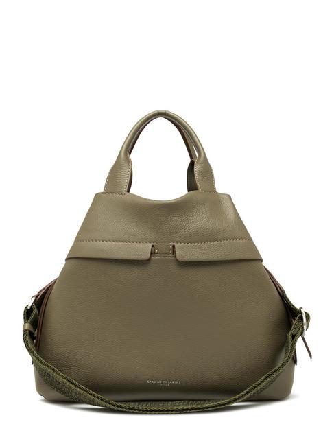 GIANNI CHIARINI DUNA Leather bag with shoulder strap guam green - Women’s Bags