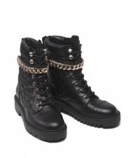 GUESS CAMPIONARIO - ODYSSE Quilted combat boots with chain BLACK - Women&rsquo;s shoes - 1