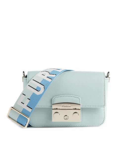 FURLA METROPOLIS Micro shoulder bag in leather minty/minty cerulean - Women’s Bags