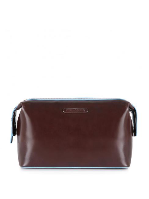 PIQUADRO BLUE SQUARE Leather Beauty MAHOGANY - Beauty Case
