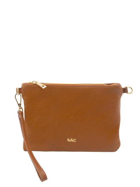 LESAC ROBERTA Dollar leather clutch bag dark leather - Women’s Bags