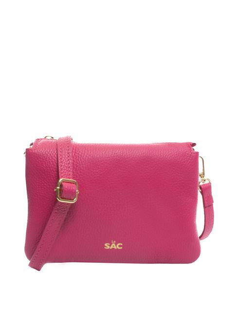 LESAC SIMONA Tris dollar leather shoulder bag fuchsia - Women’s Bags