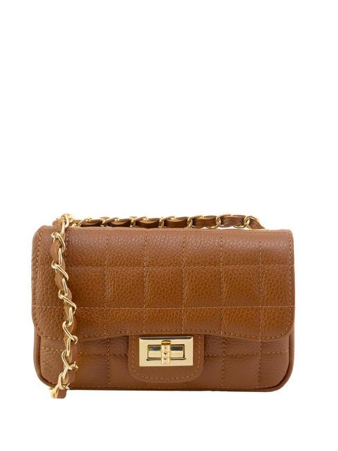 LESAC GIULIA Dollar leather chain shoulder bag dark leather - Women’s Bags