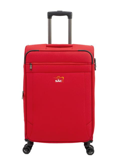 LESAC LIGHT FLY Medium expandable trolley red - Semi-rigid Trolley Cases