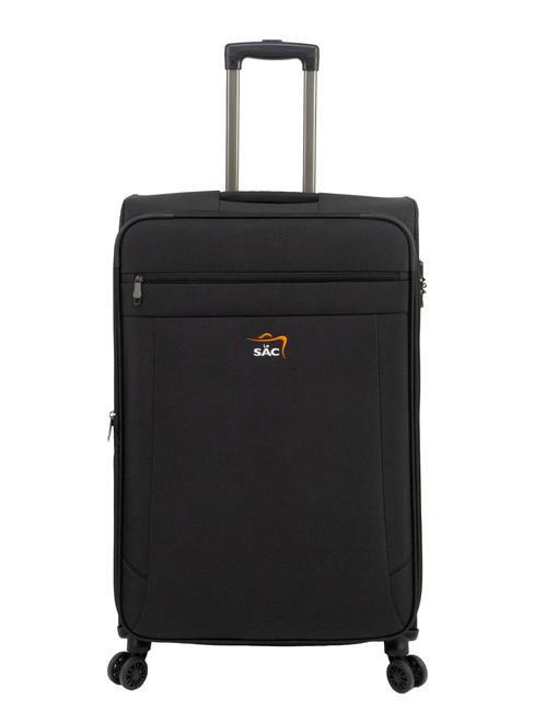 LESAC LIGHT FLY Large expandable trolley black - Semi-rigid Trolley Cases