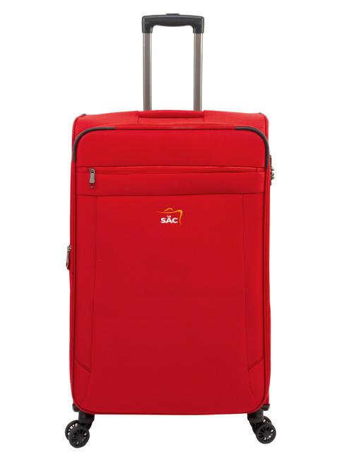LESAC LIGHT FLY Large expandable trolley red - Semi-rigid Trolley Cases