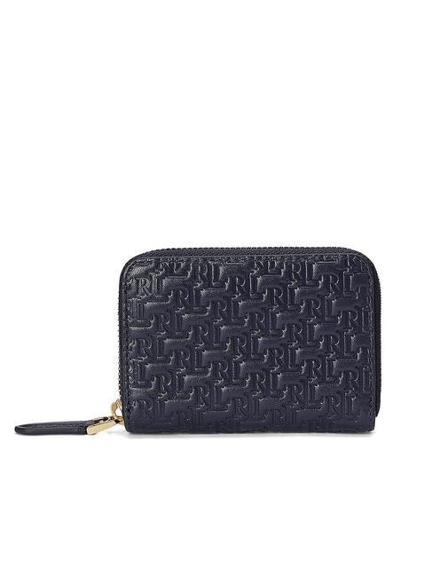 RALPH LAUREN LOGO EMBOSSED Small leather zip wallet navy8 - Women’s Wallets