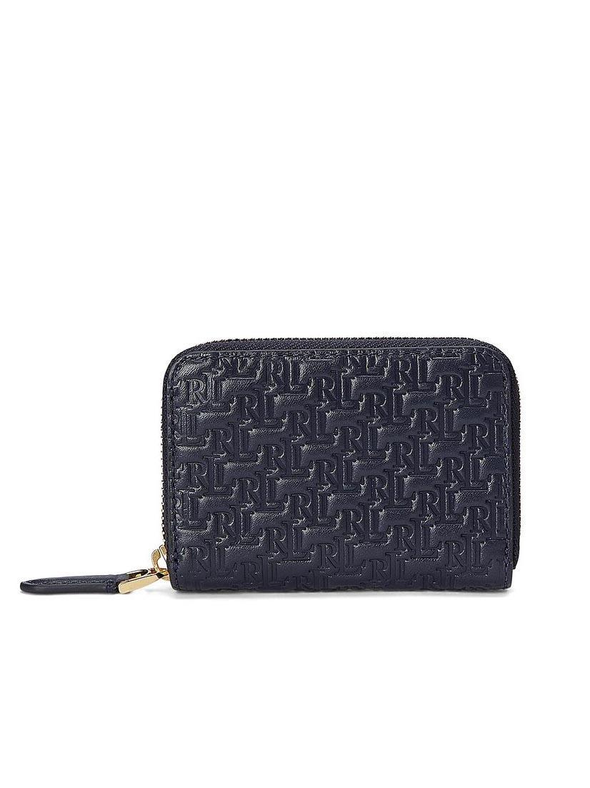 Leather zip wallet deals